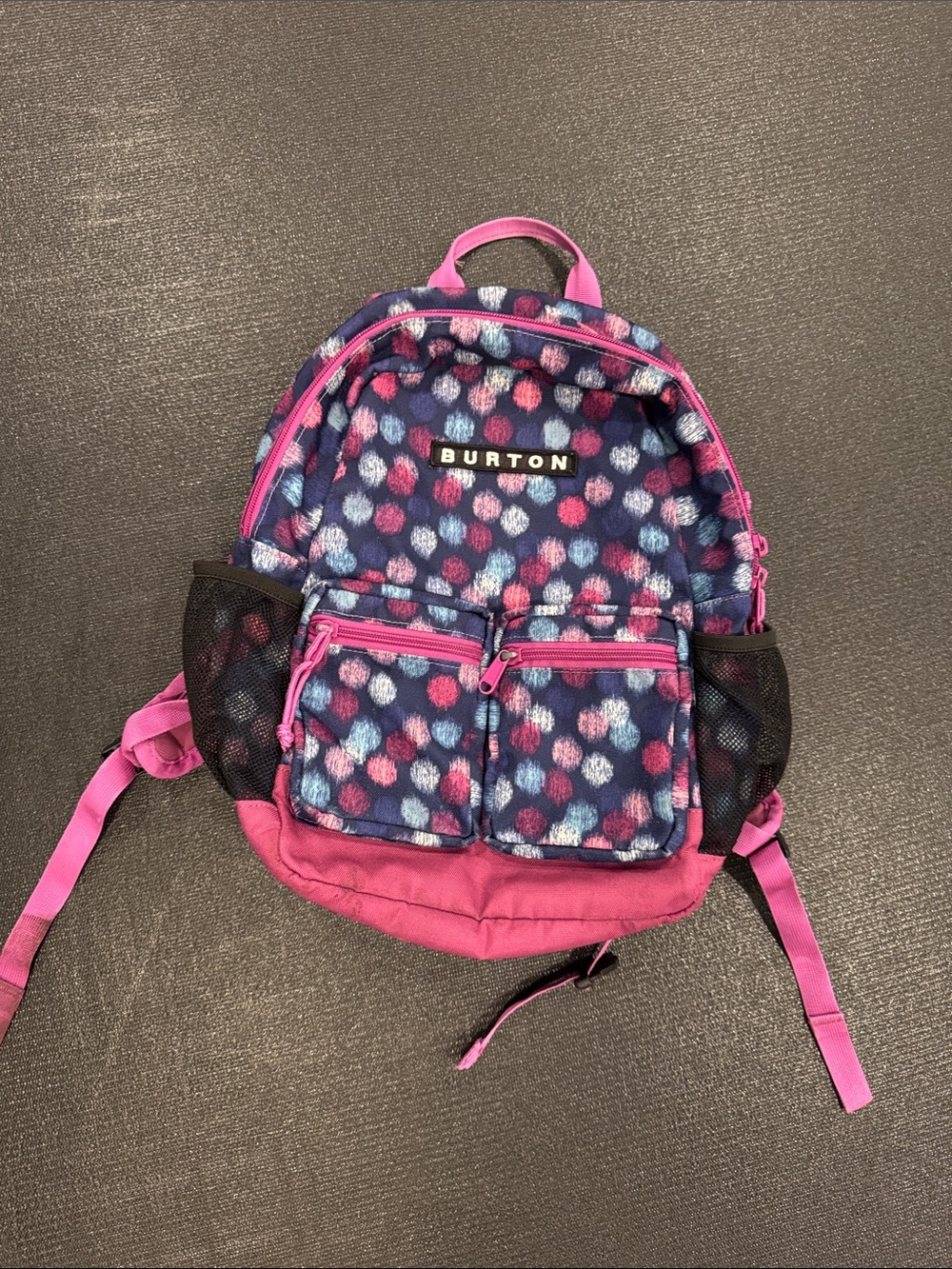 Burton Kids Pink & Navy Polka Dot Mini Backpack